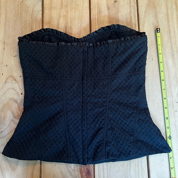 WHBM Black Eyelet Bustier Top - Picture 4 of 12